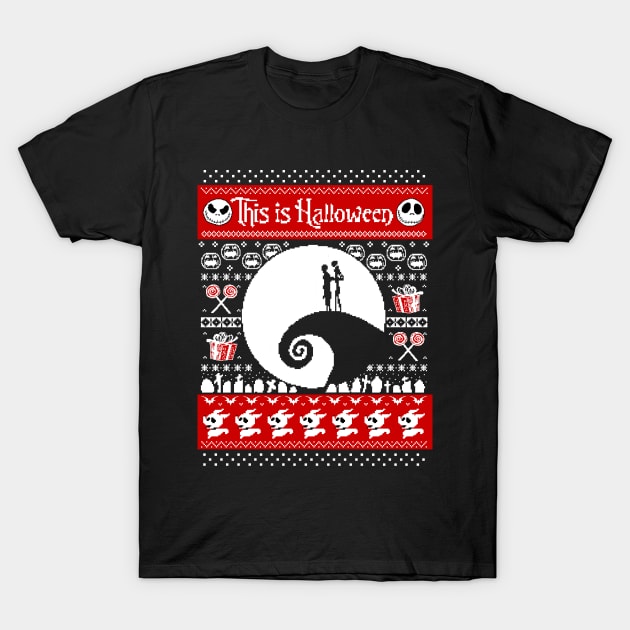 Ugly Sweater Nightmare Before Christmas T-Shirt by LonelyBunny